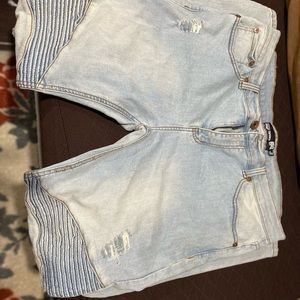 Light blue skinny tapered slightly distressed Men jeans